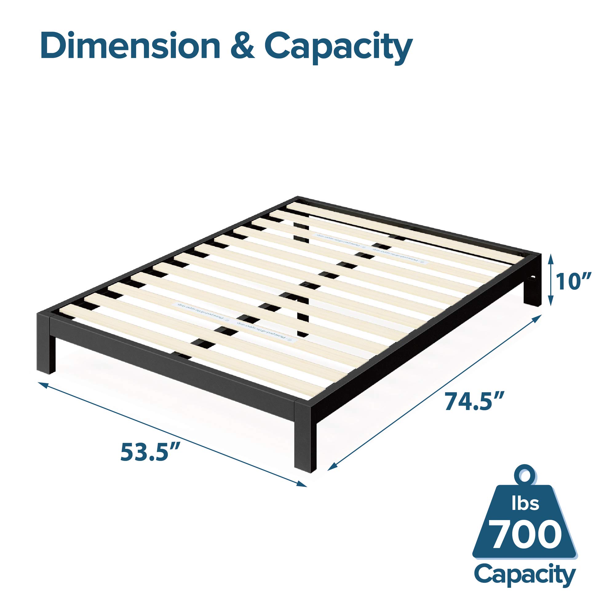 ZINUS Arnav Full Metal Bed Frame - Easy Assembly, No Box Spring Needed for Home & Dorm