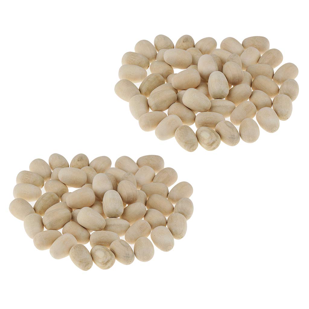 100pcs Unfinished Wooden Eggs - Natural Wood Easter Decorations for DIY Crafting, Painting & Home Decor - Perfect for Easter Basket Fillers, Spring Centerpieces & Holiday Crafts