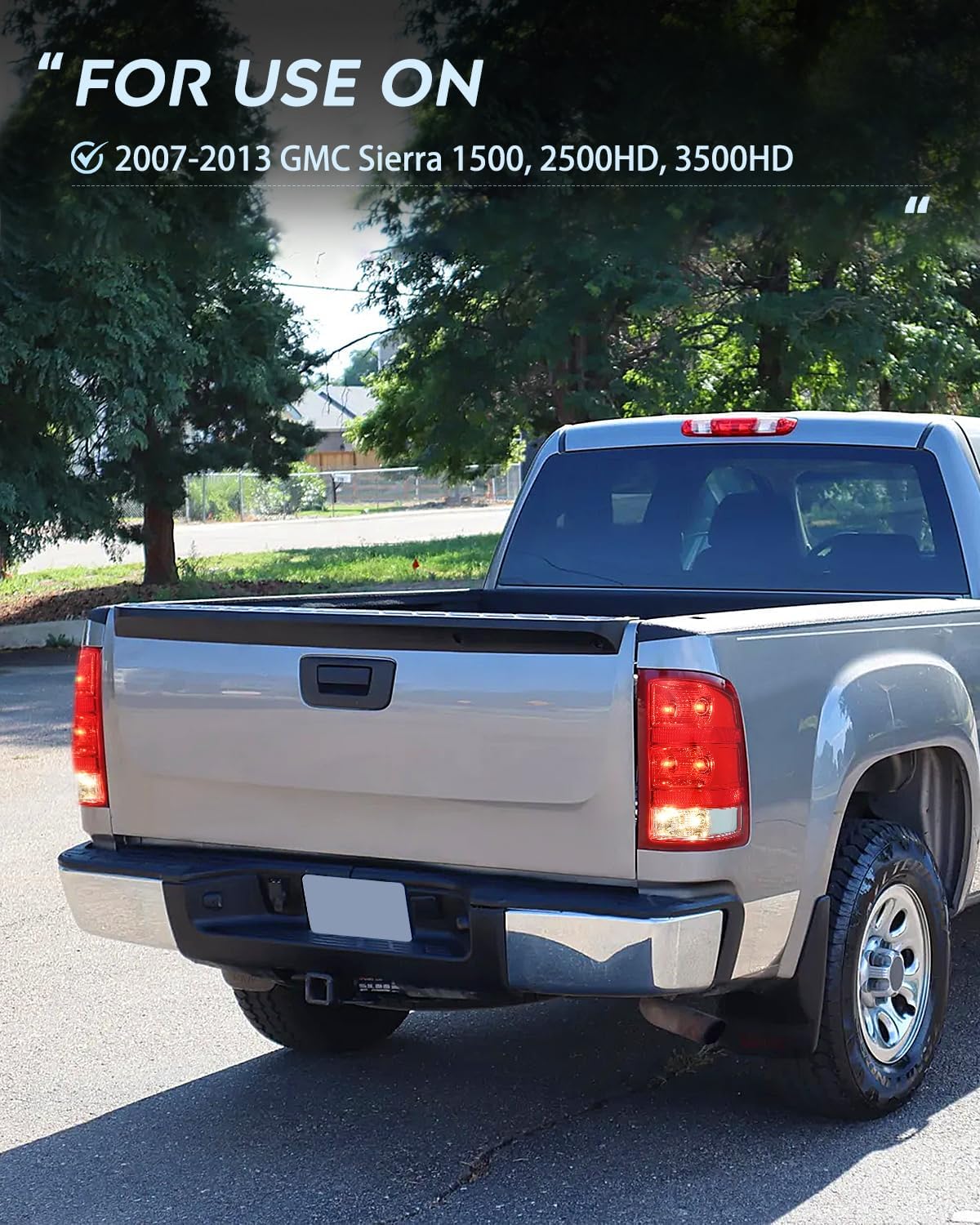 2007-2013 GMC Sierra 1500/2500HD/3500HD Driver Side Tail Light Assembly - OE Style Replacement Rear Lamp for Enhanced Visibility & Safety | Perfect for Night Driving, Off-Roading & Truck Customization