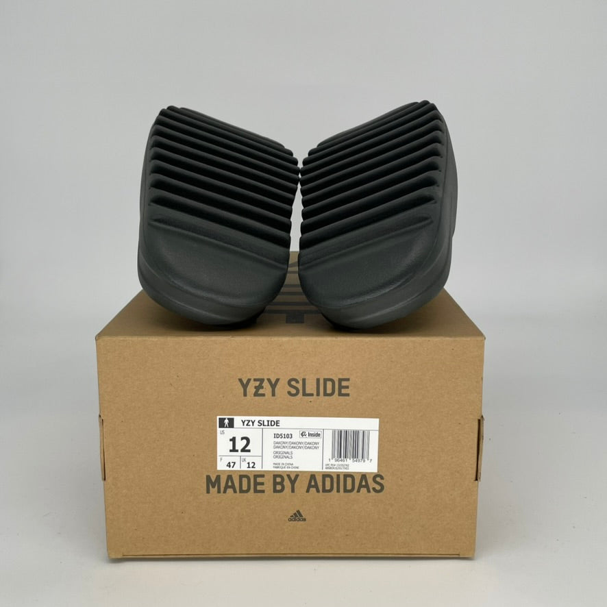 Adidas Yeezy Slide Dark Onyx - Men's Size 12 [ID5103] | Comfortable Slides for Home, Pool & Beach Wear
