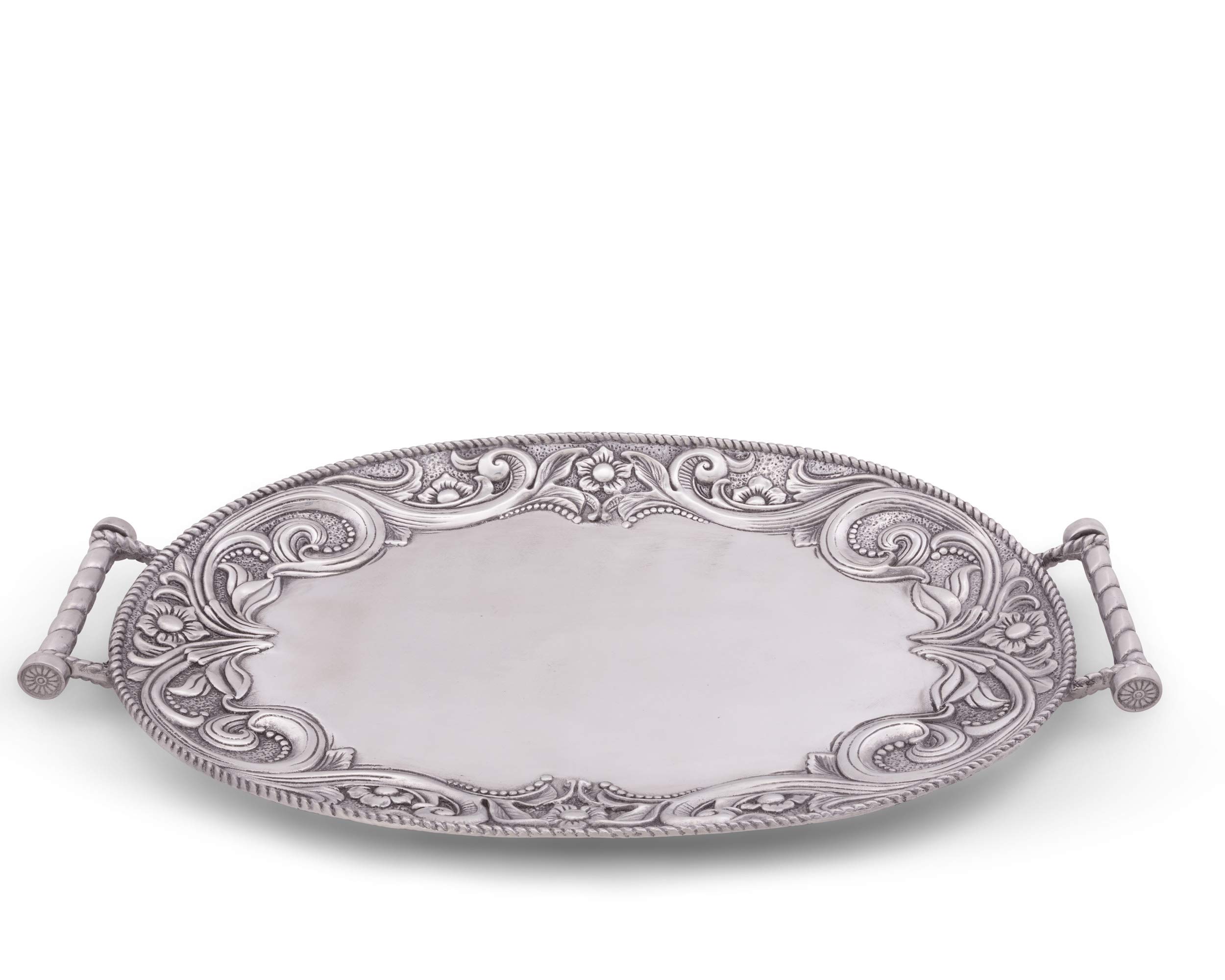 Arthur Court Aluminum Western Concho Pattern Serving Tray - 22.5