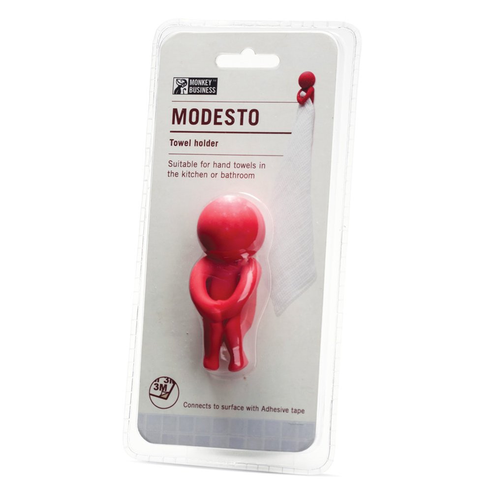 Red Monkey Business Modesto Towel Holder - Bathroom & Kitchen Wall Mounted Organizer for Hand & Dish Towels