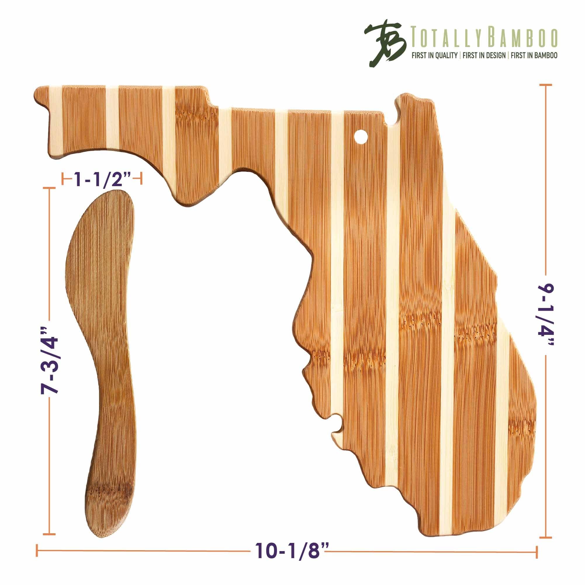 Florida Acacia Wood Serving Board with Cheese Knife Set - Perfect for Charcuterie, Cheese Platters & Entertaining Gifts