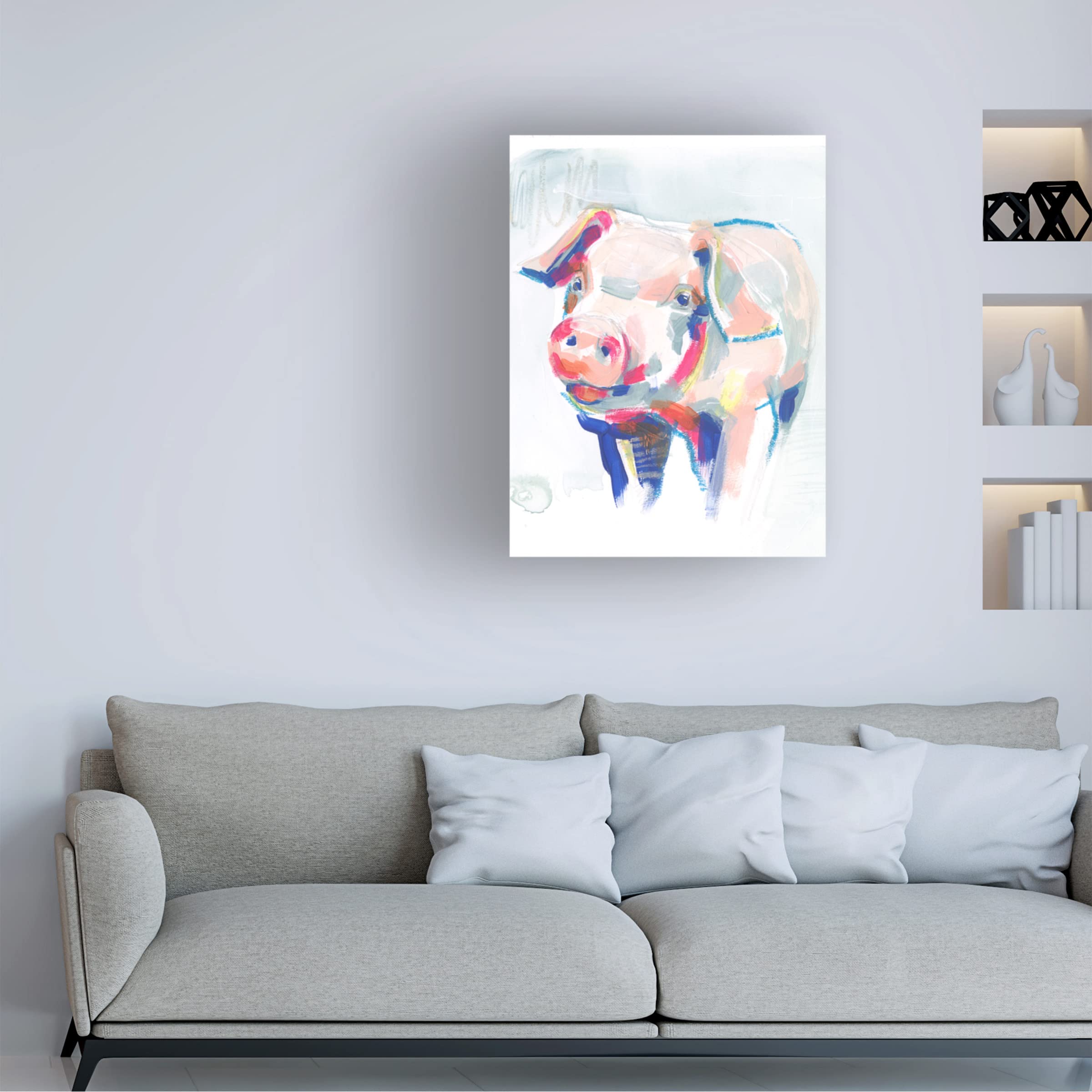 Trademark Fine Art 'Fluorescent Farm IV' Canvas Wall Art by Jennifer Paxton Parker - Vibrant Modern Farmhouse Decor for Living Room, Bedroom & Office
