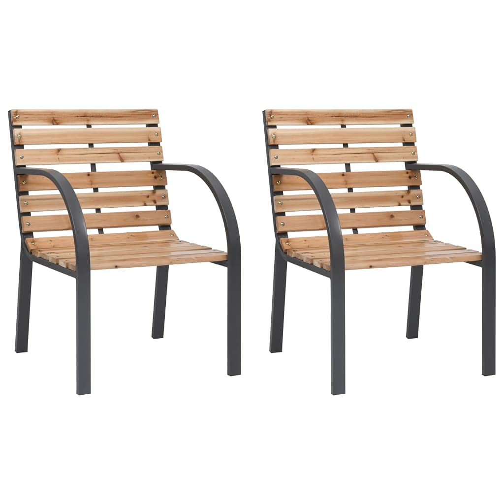 Stylish Wooden Outdoor Patio Dining Chairs Set of 2 - Comfortable Bistro Cafe Side Chairs for Garden, Balcony & Restaurant Use - Durable Wooden Armchairs Perfect for Dining, Lounging & Entertaining