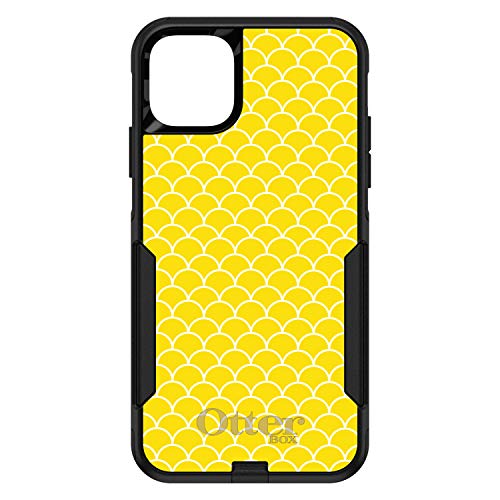 Yellow White Scalloped Pattern On Black Case