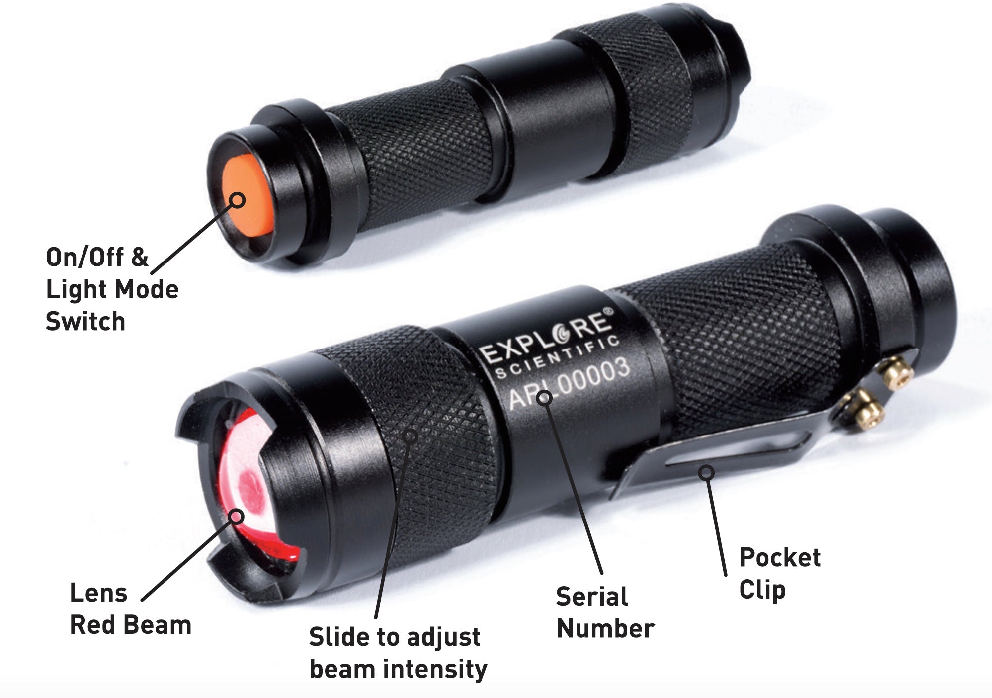 Explore Scientific Astro R Lite Red Flashlight - Astronomy Accessory for Night Vision, Stargazing & Reading Star Charts (Model ES FL1001) | Perfect for Camping, Hiking & Outdoor Adventures