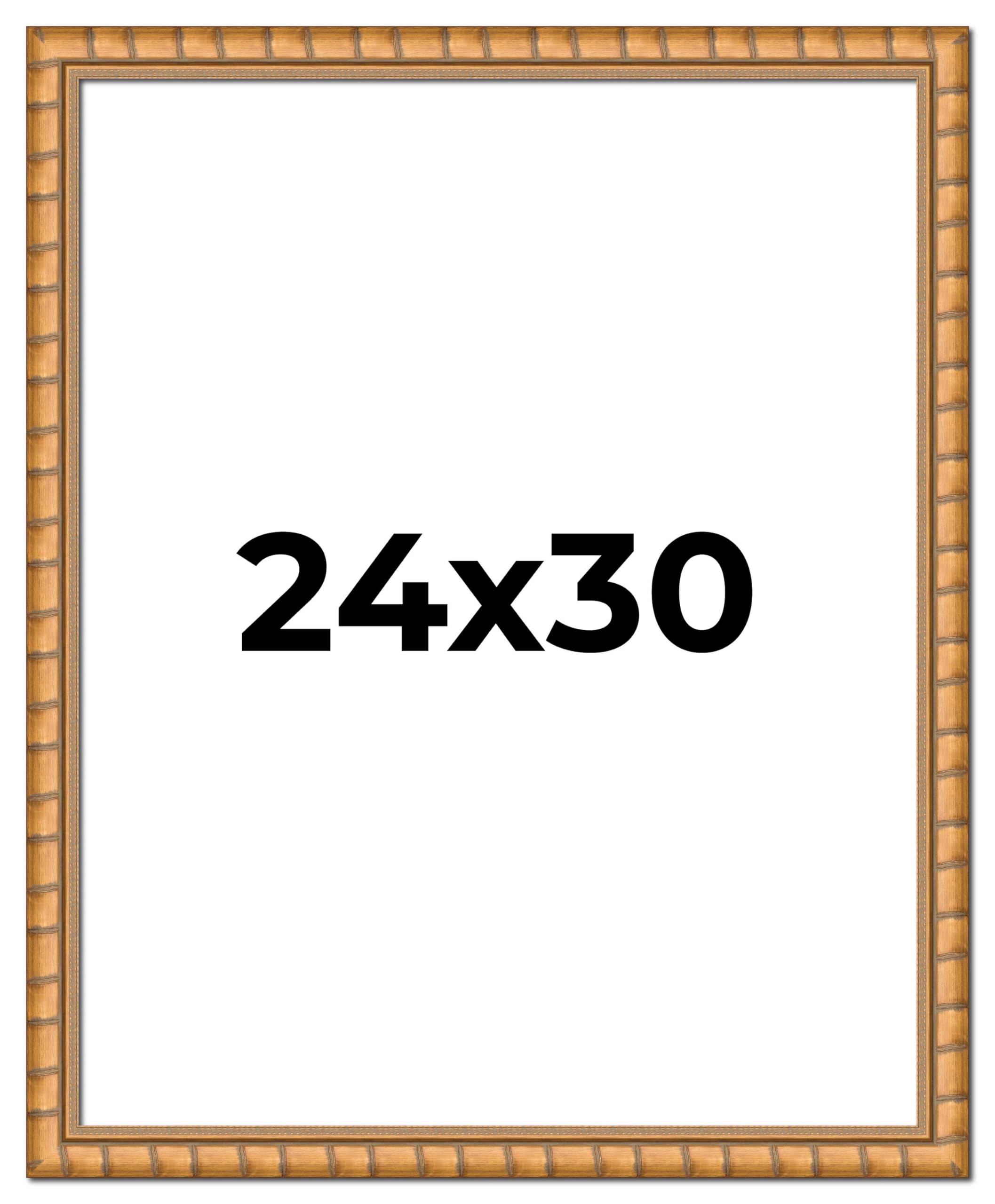 24x30 Inch Gold Real Wood Picture Frame - 1.5