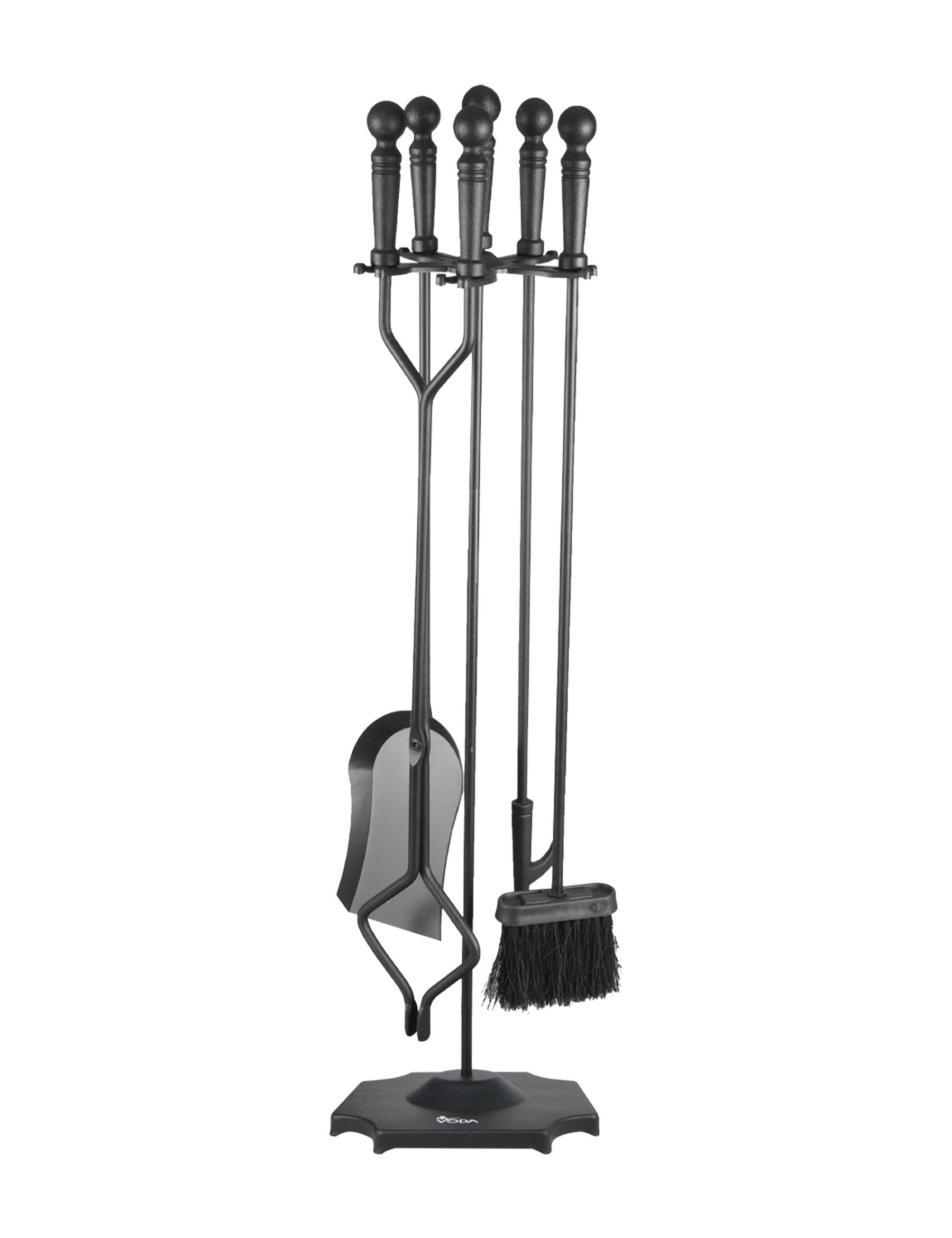 VODA™ 31.5 Inch Heavy Duty Cast Iron Fireplace Tool Set with Stand - VDTS205 - Perfect for Indoor Fireplace Maintenance and Home Decor