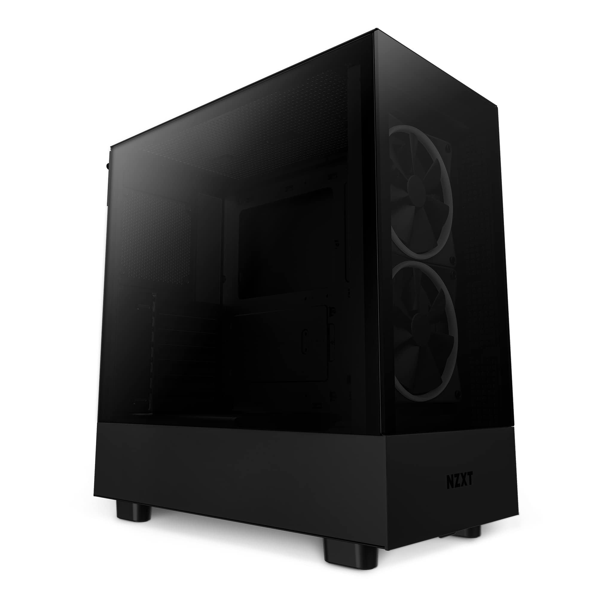 NZXT H5 Elite Compact ATX Mid-Tower PC Gaming Case - Tempered Glass Panels, RGB Lighting & 2x140mm Fans | Perfect for Gaming Rigs & Streaming Setups | Black (CC-H51EB-01)