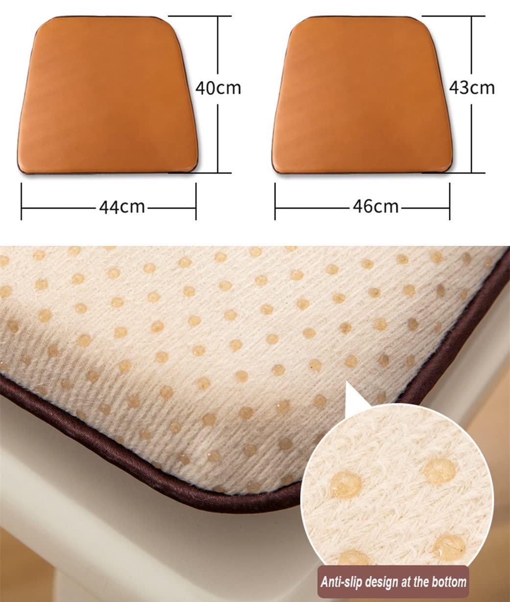Premium Waterproof Leather Dining Chair Cushions - 1/2/4 Pack Non-Slip U-Shaped Kitchen Seat Pads, 40x44cm (Turmeric) for Comfortable Dining & Kitchen Use