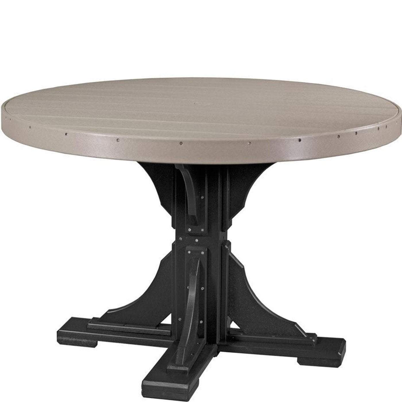 Eco-Friendly 4-Foot Round Table - Recycled Plastic Outdoor Dining & Patio Furniture for Garden, Deck, and Backyard Gatherings