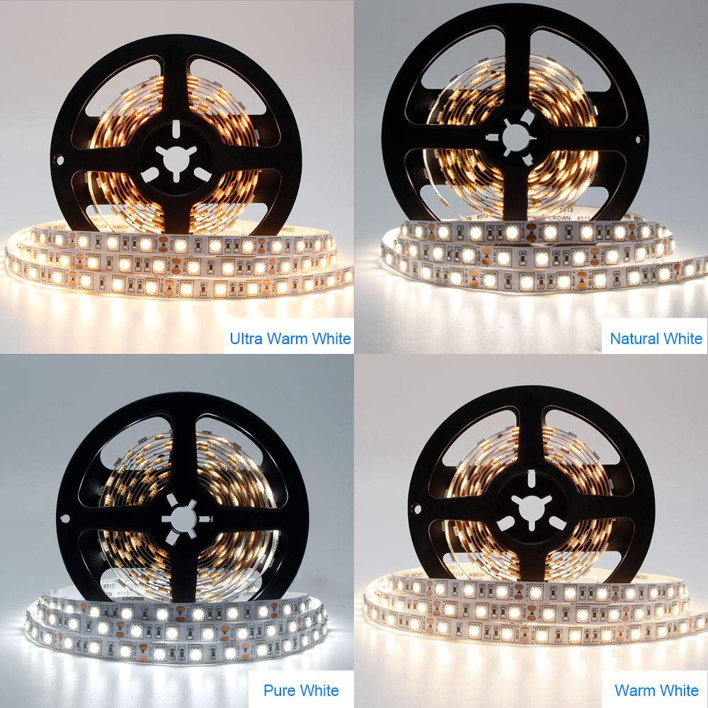 LightingWill 16.4Ft/5M LED Strip Lights 300 LEDs SMD5050 CRI90 Ultra Warm White 2700K-3000K - Flexible Ribbon Light for Bedroom, Kitchen, Living Room Decoration - 12V DC Non-Waterproof with Adhesive Tape