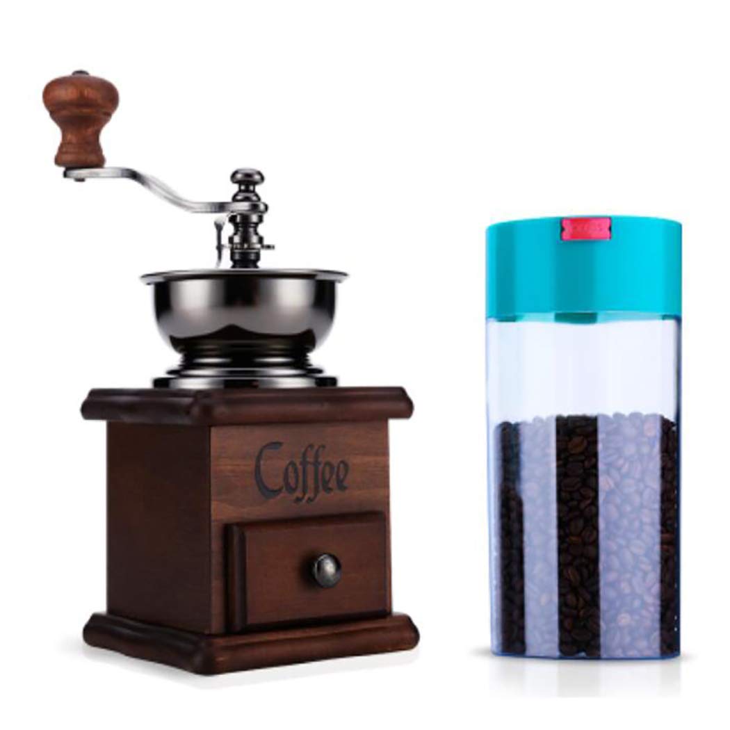 Premium DPPAN Manual Coffee Grinder with Antique Iron Core Burr - Adjustable Cast Iron Hand Crank Mill for Espresso, French Press & Pour Over - Perfect for Home, Camping & Travel Use