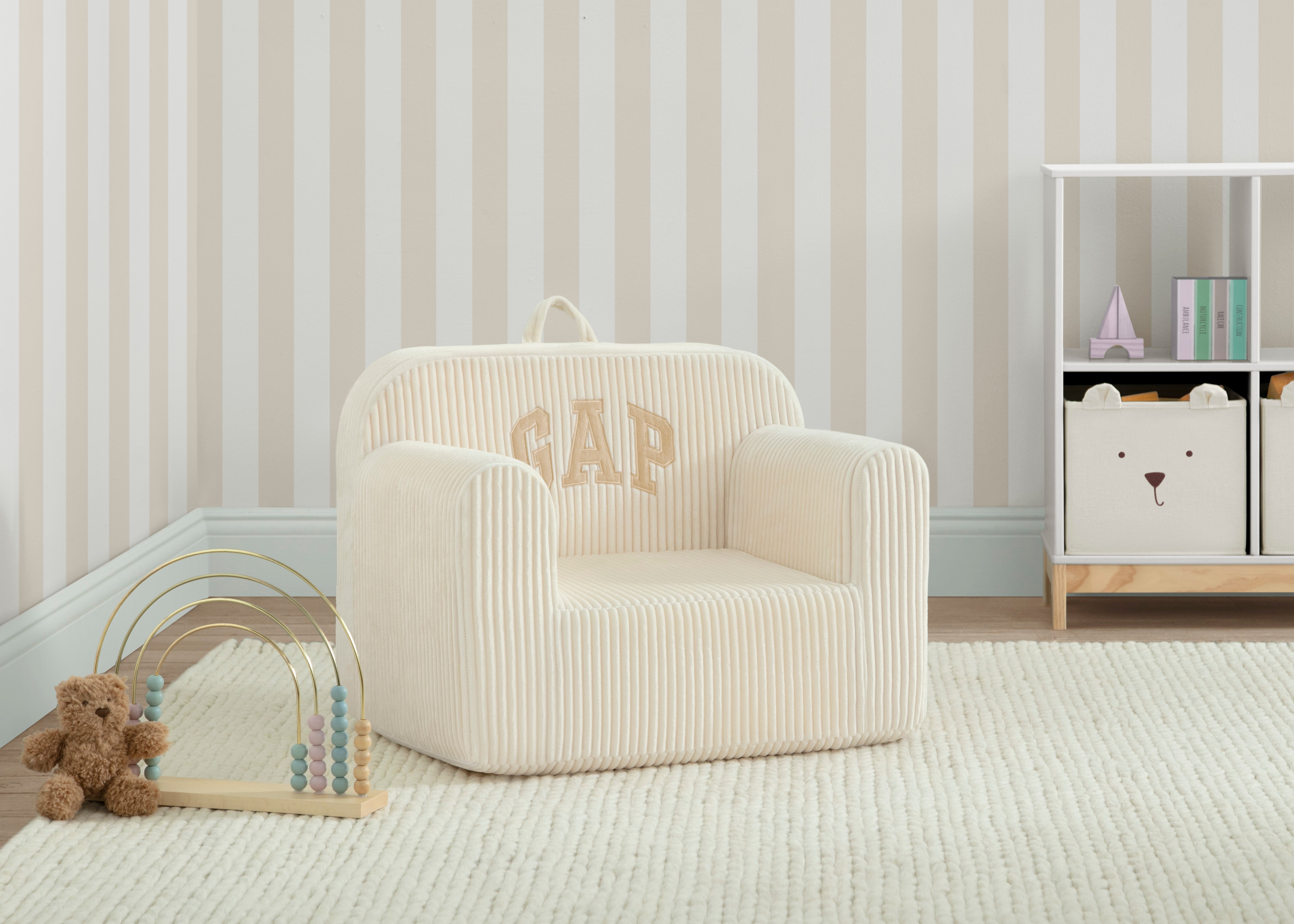 BabyGap Ribbed Velour Chair - Soft & Cozy Nursery Seating for Newborns & Toddlers - Perfect for Bedrooms, Playrooms & Daycare Centers