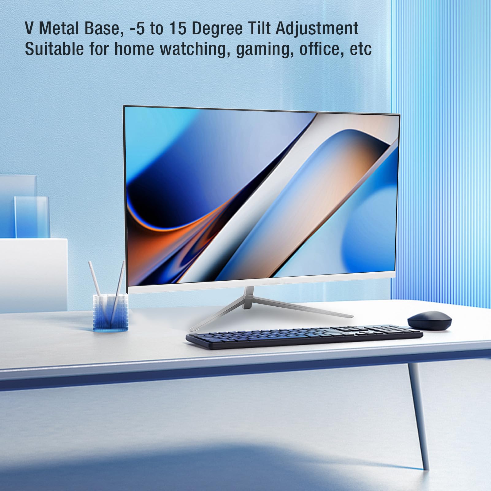 27 Inch Gaming Monitor - 2K QHD 165Hz Ultra Slim LED Computer Screen with HDMI & DP Ports, 120% sRGB, Eye Care Technology, Wide Viewing Angle (White) - Perfect for Esports, Streaming & Home Office Work