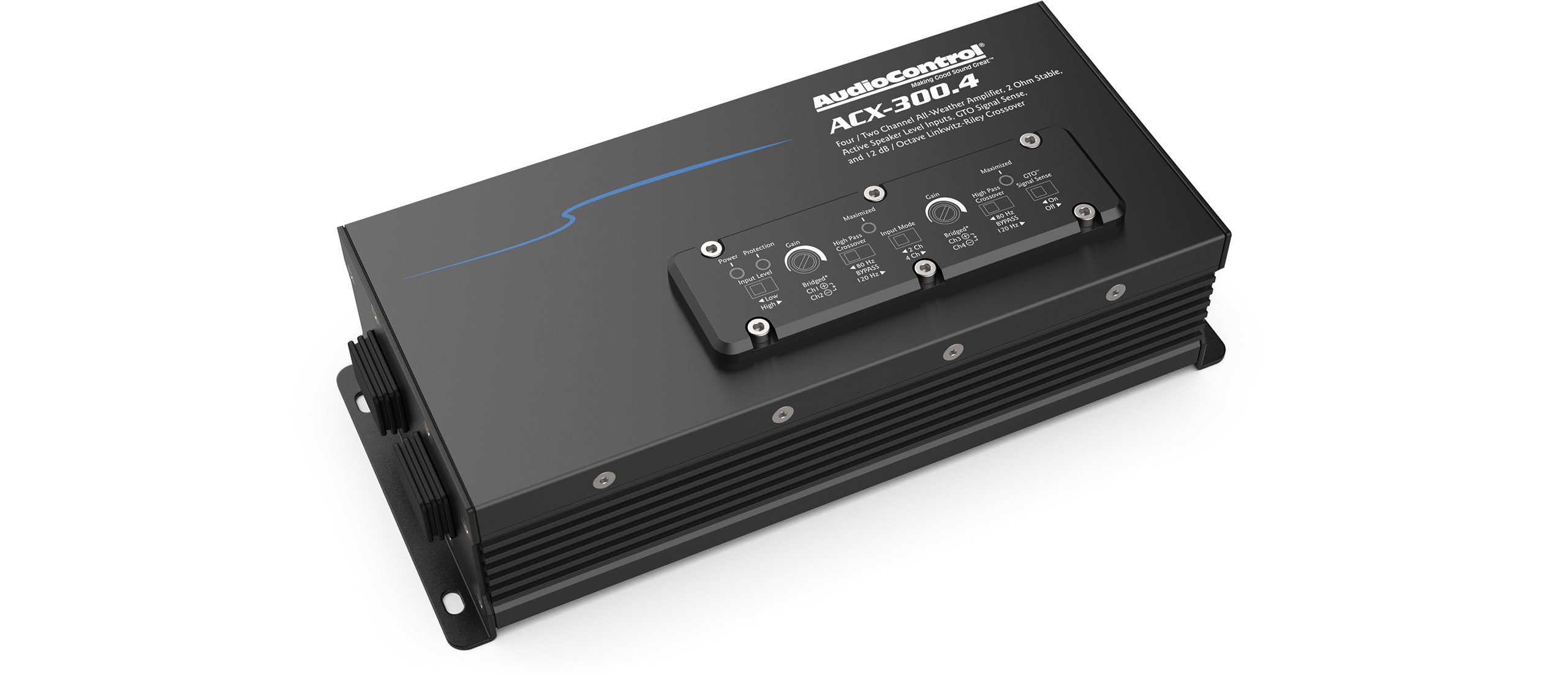 AudioControl ACX 300.4 4-Channel Marine Amplifier with Accubass® Technology - Waterproof Car Audio Amp for Boats, RVs & Outdoor Sound Systems