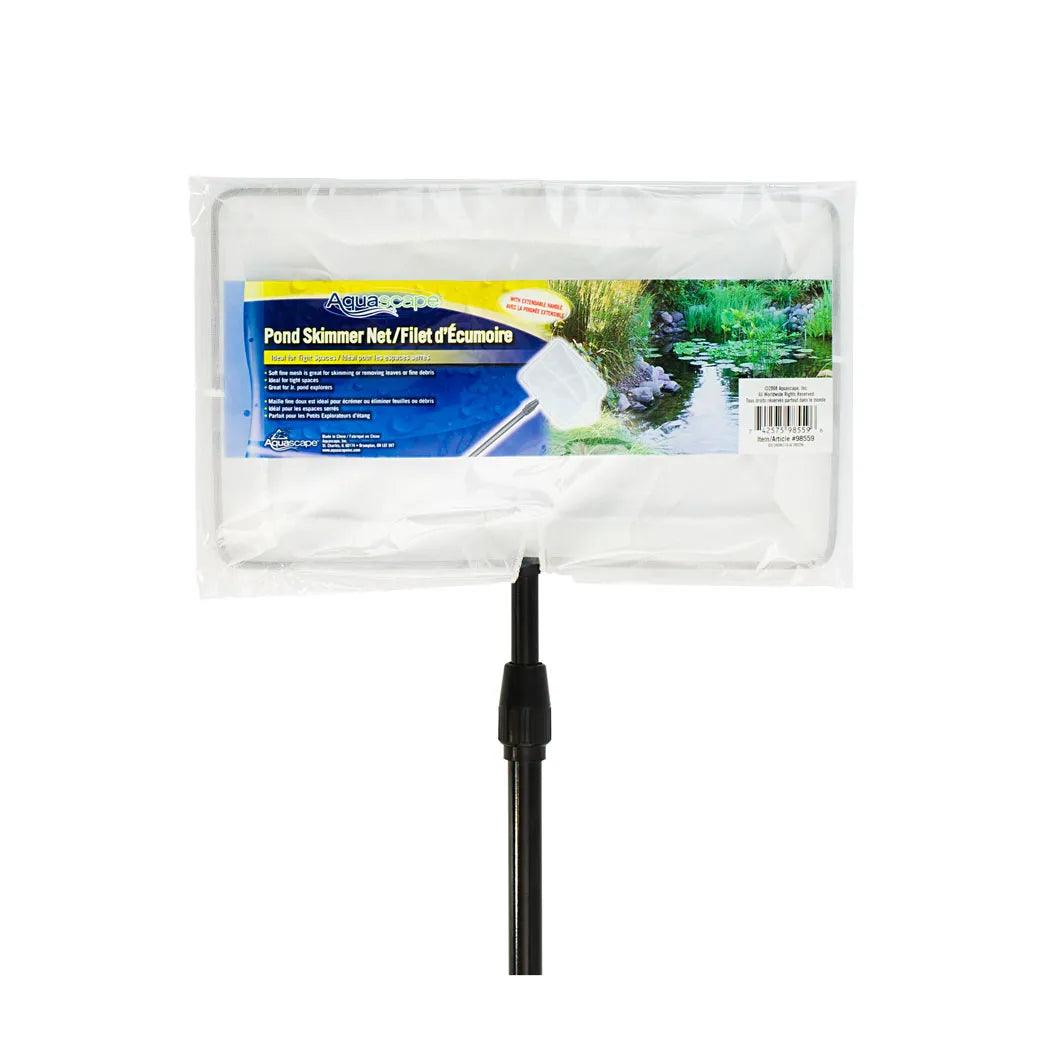 Premium Pond Skimmer Net with Extendable Handle (30.5cm x 17.5cm) - Ideal for Cleaning Leaves & Debris from Ponds, Pools & Water Features