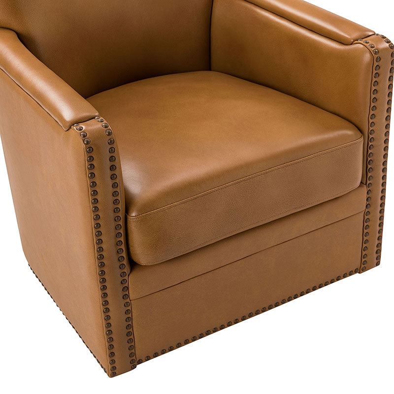 Gloria Genuine Leather Swivel Chair - 360° Rotating Office Chair with Adjustable Height for Home & Office Workspace - Perfect for Conference Rooms, Study Desks and Executive Offices