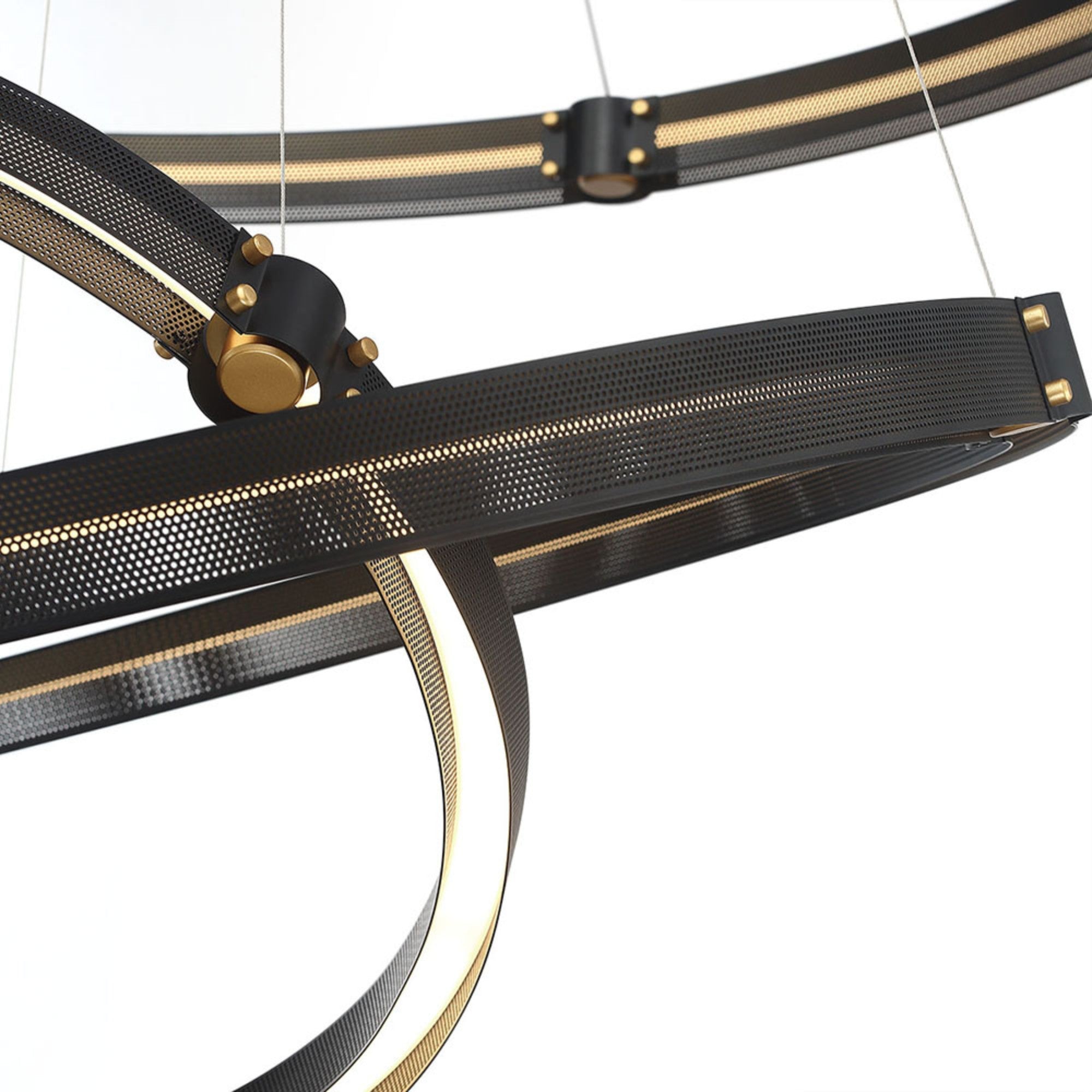 Admiral 3-Tier 62 LED Grand Chandelier in Gold & Black Finish - Elegant Lighting Fixture for Dining Room, Living Room, or Entryway
