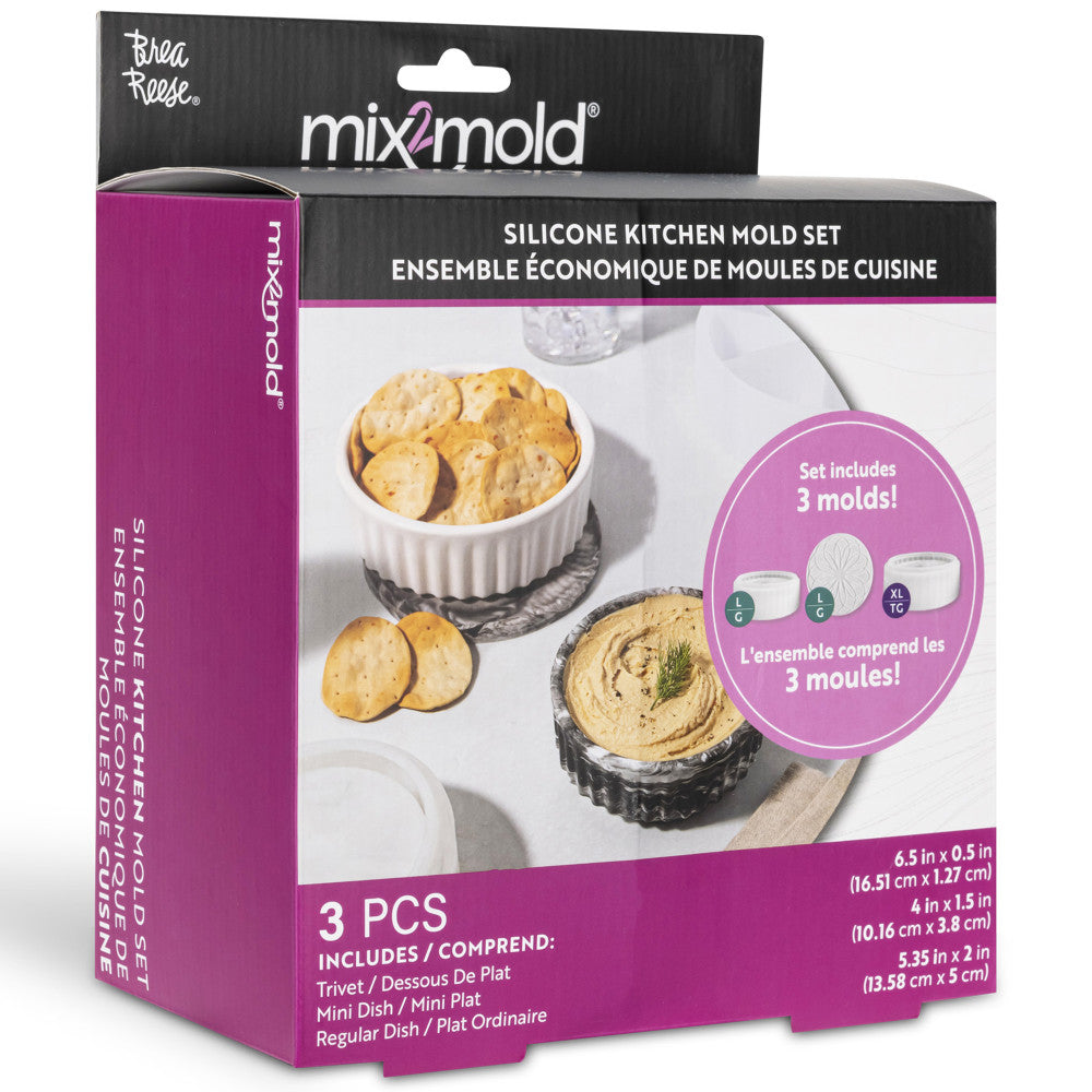 Brea Reese Mix2Mold Silicone Baking Molds Set - 3 Piece Colorful Kitchen Tools for Cake, Chocolate, Ice Cube & Candy Making - Perfect for DIY Desserts and Party Treats