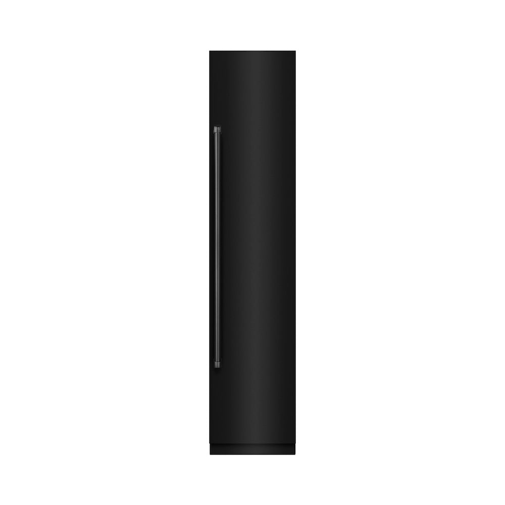 ZLINE 18 Inch 8.6 Cu Ft Right Hinge Column Freezer - Black Stainless Steel with Graphite Gray Interior (RCFVR BS 18) | Perfect for Basement, Garage & Commercial Kitchen Storage | Energy Efficient Deep Freeze for Bulk Food Preservation