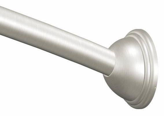 Moen 6-Foot Curved Shower Rod in Brushed Nickel - CSR2166BN - Space-Saving Bathroom Upgrade for Small Showers & Luxurious Spa Experience