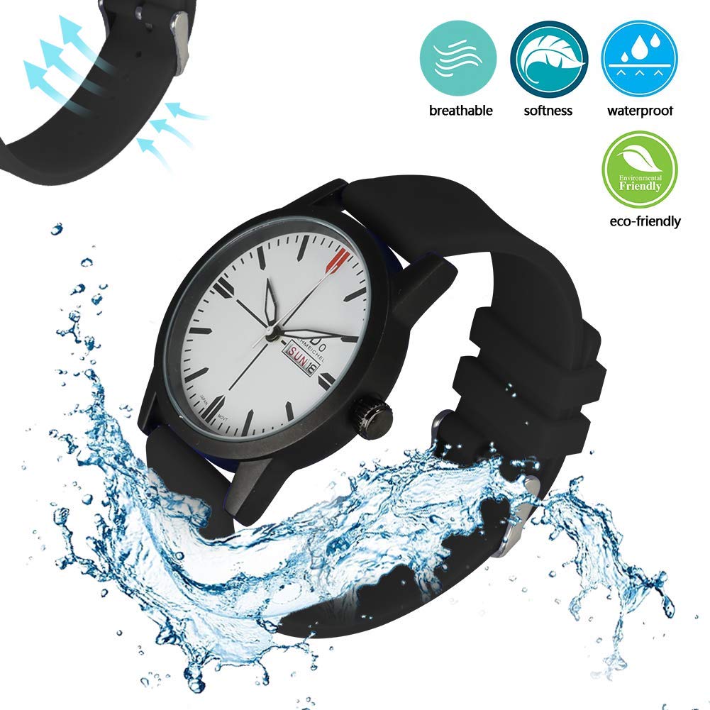 Premium Silicone Watch Band Strap - Soft, Durable & Comfortable with Stainless Steel Buckle - Perfect for Apple Watch, Samsung Galaxy & Fitness Trackers - Ideal for Workouts, Swimming & Everyday Wear