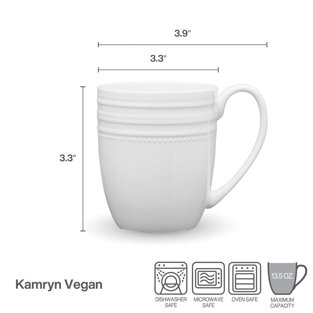 Kamryn Vegan Ceramic Coffee Mugs Set of 4 - Eco-Friendly Plant-Based Cups for Tea, Coffee & Hot Drinks - Perfect for Home, Office & Gifts