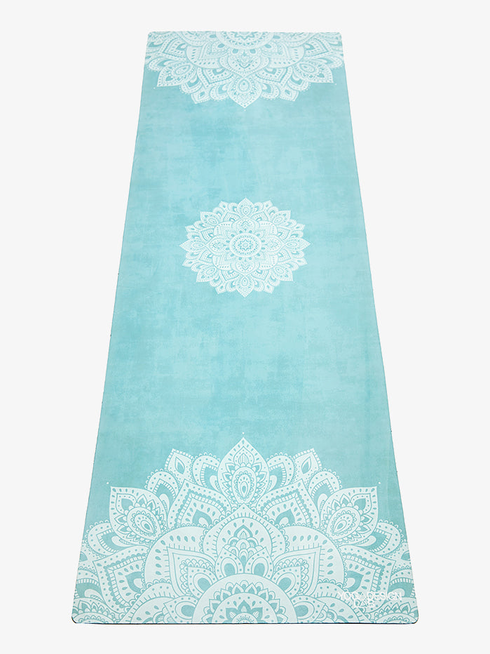 Yoga Design Lab Studio Mat 3.5mm - Non-Slip Eco-Friendly Yoga Mat with Mandala Turquoise Design for Home & Studio Practice