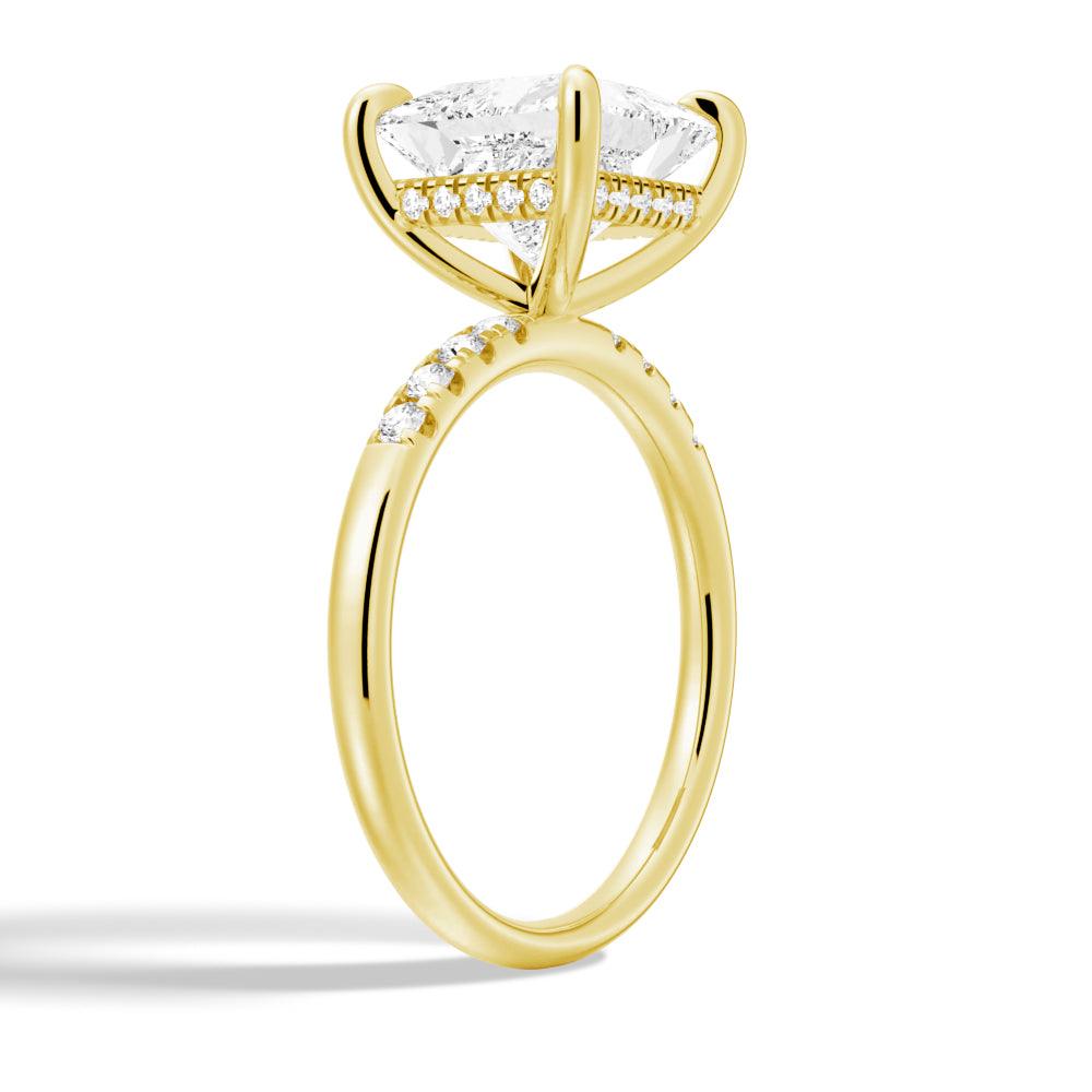 1.5 Carat Princess Cut Moissanite Engagement Ring - 14K White Gold Hidden Halo Setting | Perfect Proposal Ring for Her, Anniversary Gift & Wedding Jewelry