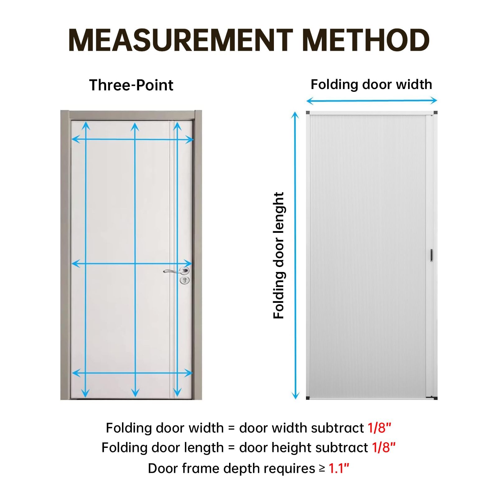 No-Drilling Interior Accordion Folding Sliding Barn Doors for Bedroom Closet & Room Divider - Customizable Light Gray | Space-Saving Solution for Small Apartments & Hallways