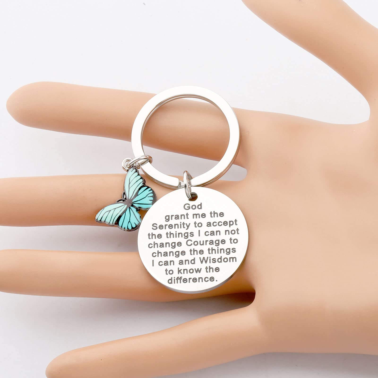 FUSTMW AA Serenity Prayer Keychain - Inspirational Sobriety Gifts for Addiction Recovery, AA/NA Sobriety Tokens - Perfect for 12 Step Meetings, Sober Anniversaries & Encouragement Gifts