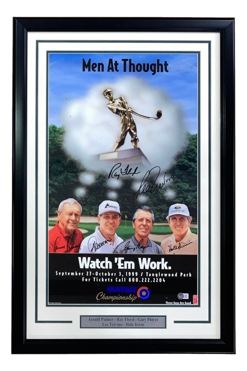 Authentic Signed Arnold Palmer Golf Memorabilia - Framed 14x24 Collectible Poster (BAS BH78996) - Perfect for Man Cave, Sports Bar & Golf Lover's Home Decor