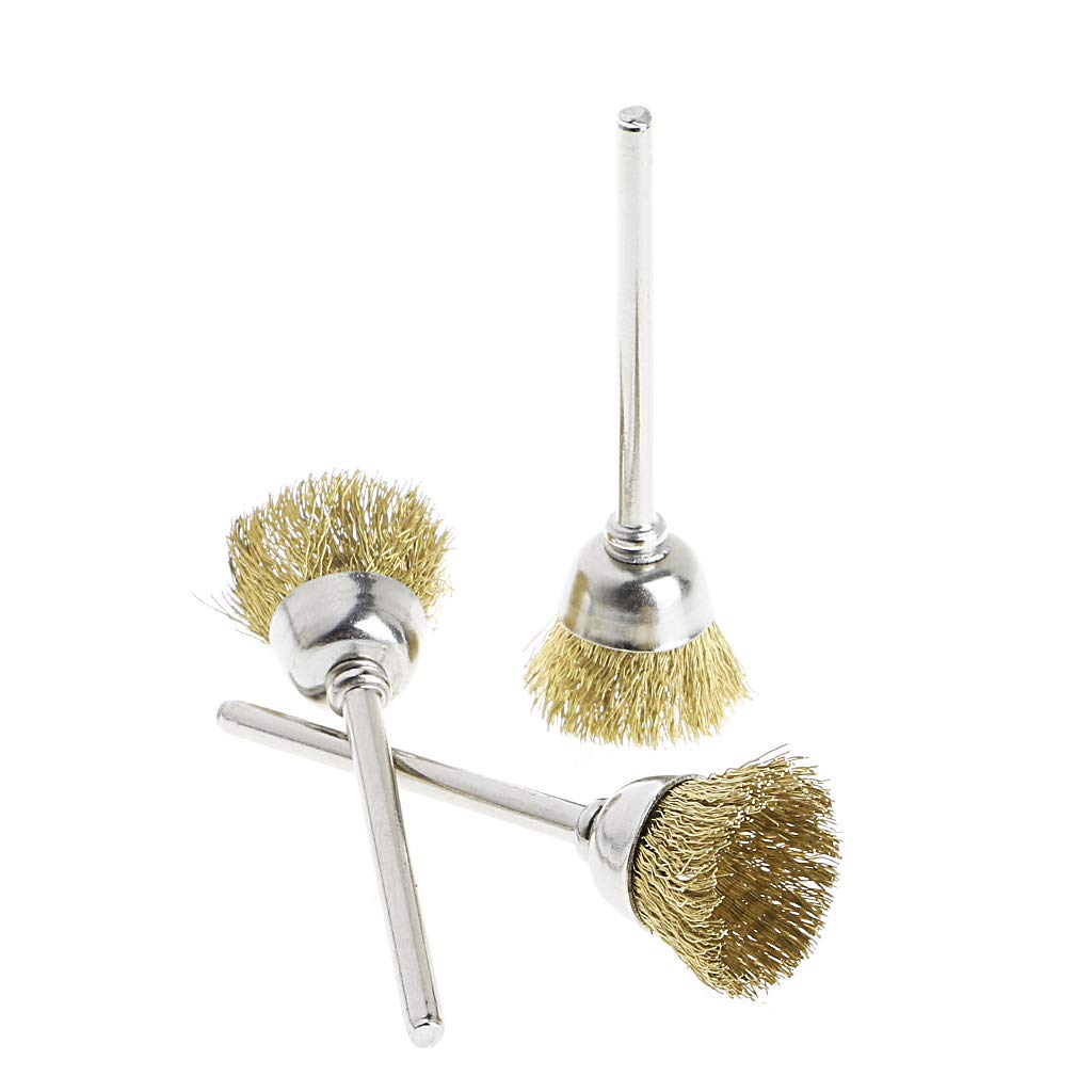 9-Piece Brass Brush Wire Wheel Set for Die Grinder - Rotary Electric Tool Kit for Engraving, Polishing & Metal Cleaning | Perfect for DIY Projects, Automotive Repair & Workshop Use