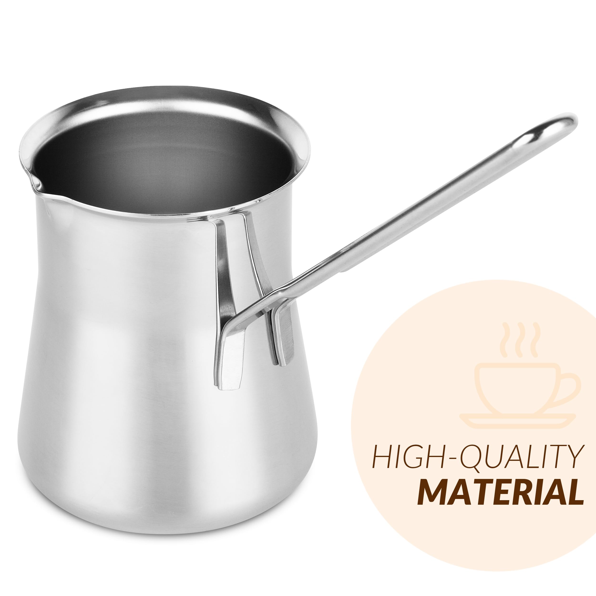 Premium Turkish Coffee Pot - 24oz Cezve Ibrik for Authentic Turkish, Greek, Arabic Coffee & Chai | Stovetop & Campfire Brewing | Perfect for Home, Office & Outdoor Use