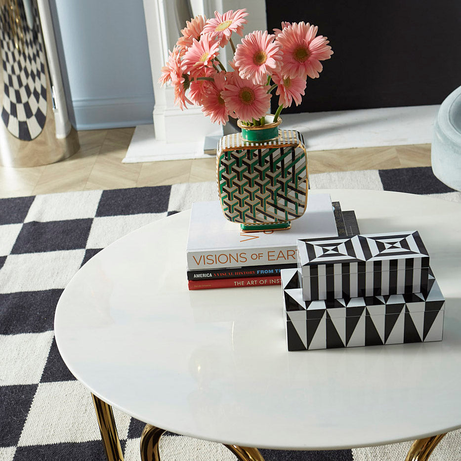 Checkerboard Large Scale Flatweave Rug - Non-Slip Modern Geometric Area Rug for Living Room, Bedroom, Office - Perfect for Home Decor and High Traffic Areas