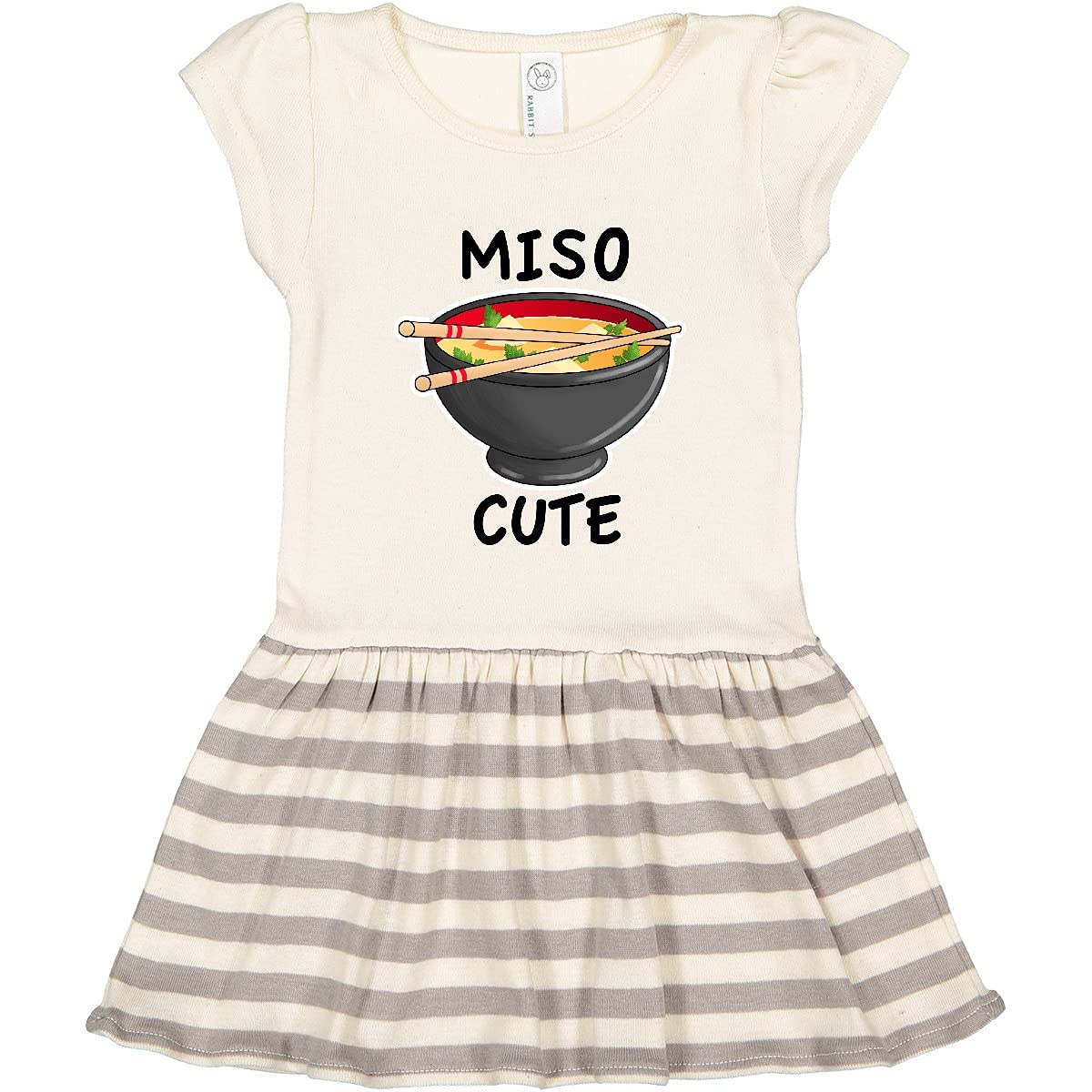 Inktastic Miso Cute with Miso Soup Toddler Dress - Adorable Japanese-Inspired Kids Outfit for Playdates, Parties & Family Photos