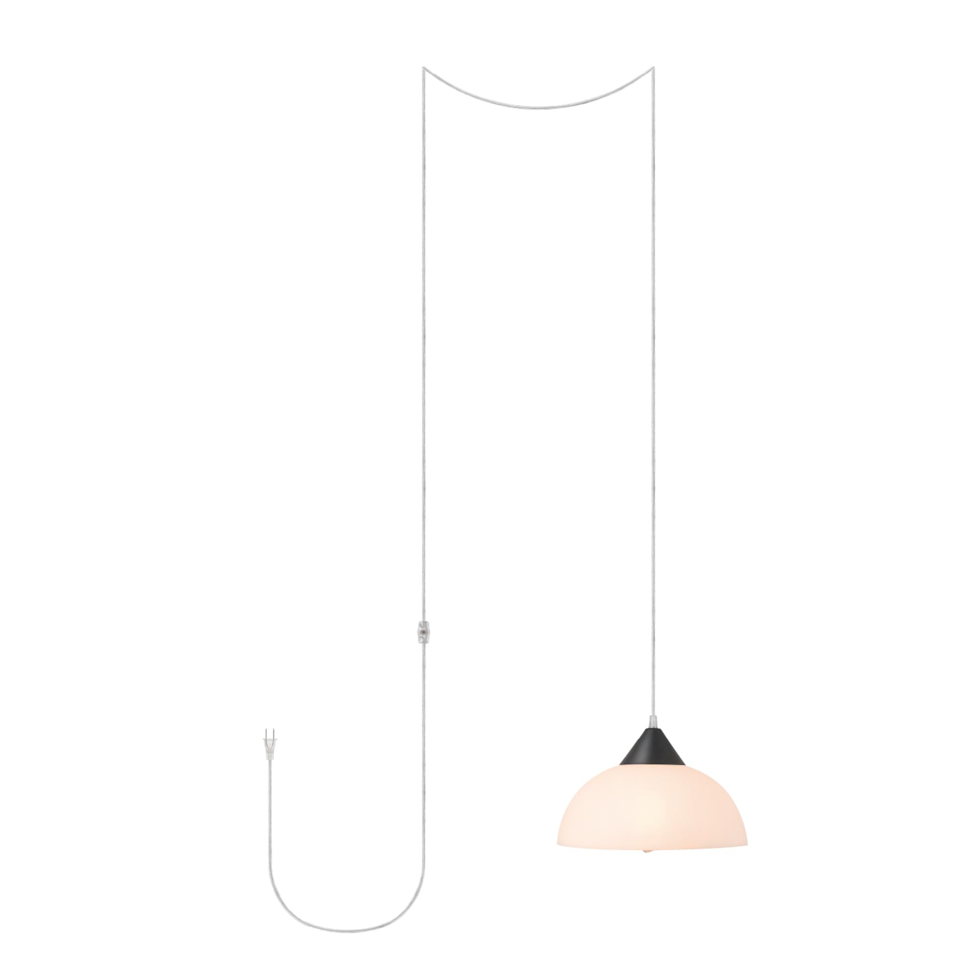 Globe Electric 60435 Vintage Dark Bronze 1-Light Plug-in Pendant with Frosted Plastic Shade & Clear Hanging Cord, E26 Base Socket - Perfect for Kitchen Island Lighting, Café Decor, and Ceiling Hanging Fixtures (Bulb Not Included)