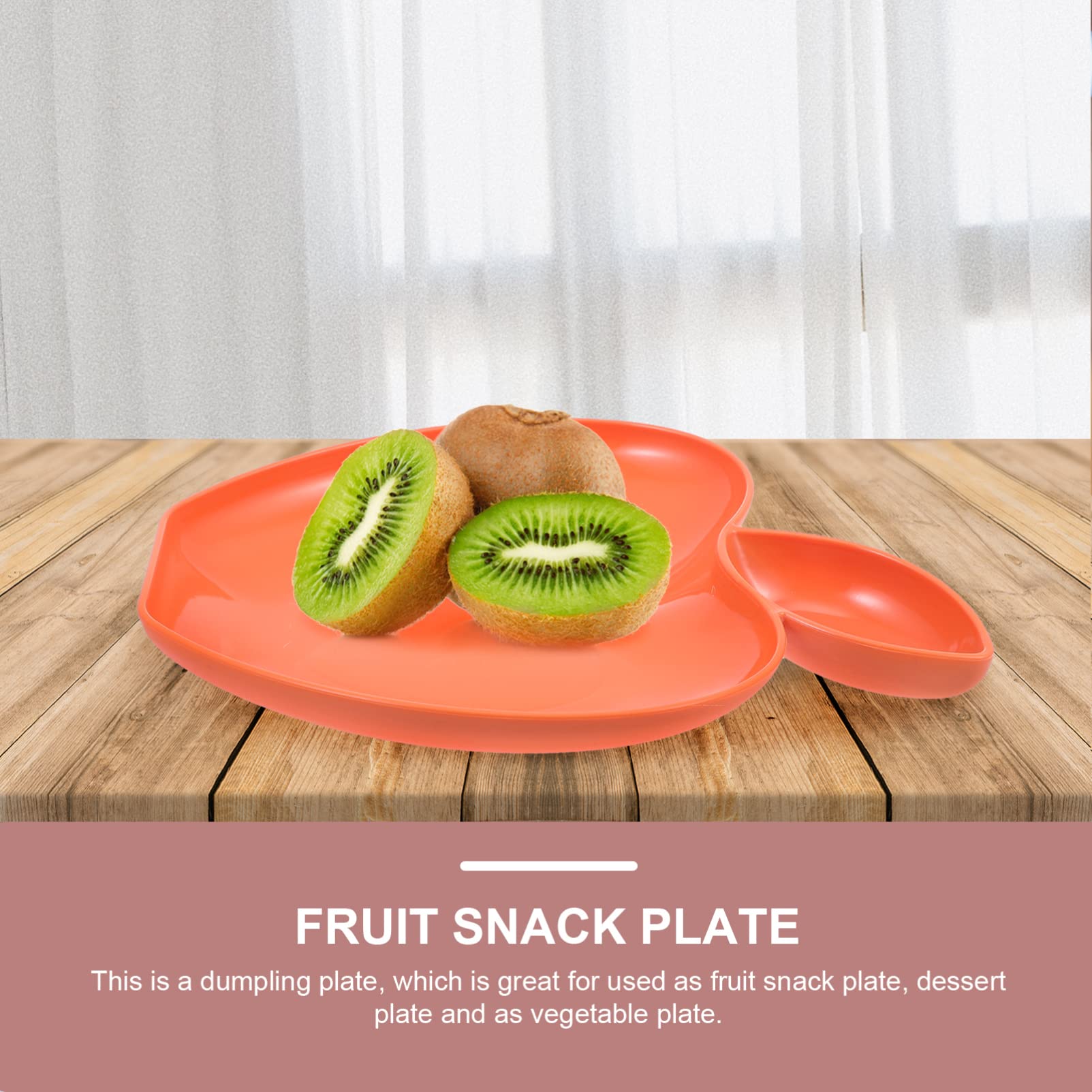 **Hemoton Apple Dumpling Plate - Japanese Style Soy Sauce Dishes & Dipping Cups - Appetizer, Dessert, Fruit & Snack Plate with Compartments - Perfect for Breakfast, Kids Meals & Party Serving**    *(Use Scenes: Ideal for serving sushi, dumplings, fruits, snacks, or as a stylish soy sauce dish for home dining and parties.)*