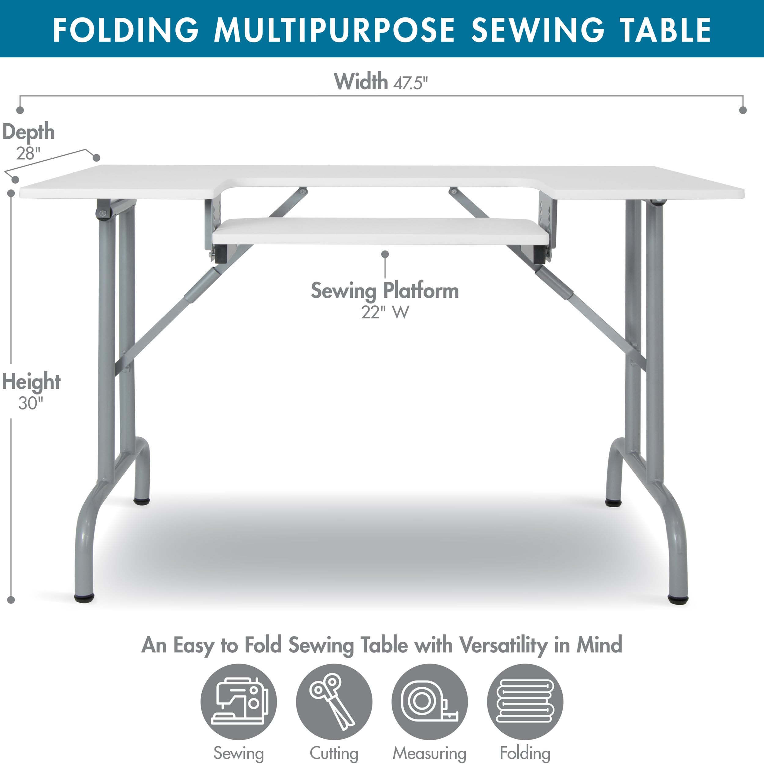 Foldable Multipurpose Sewing Table 47.5