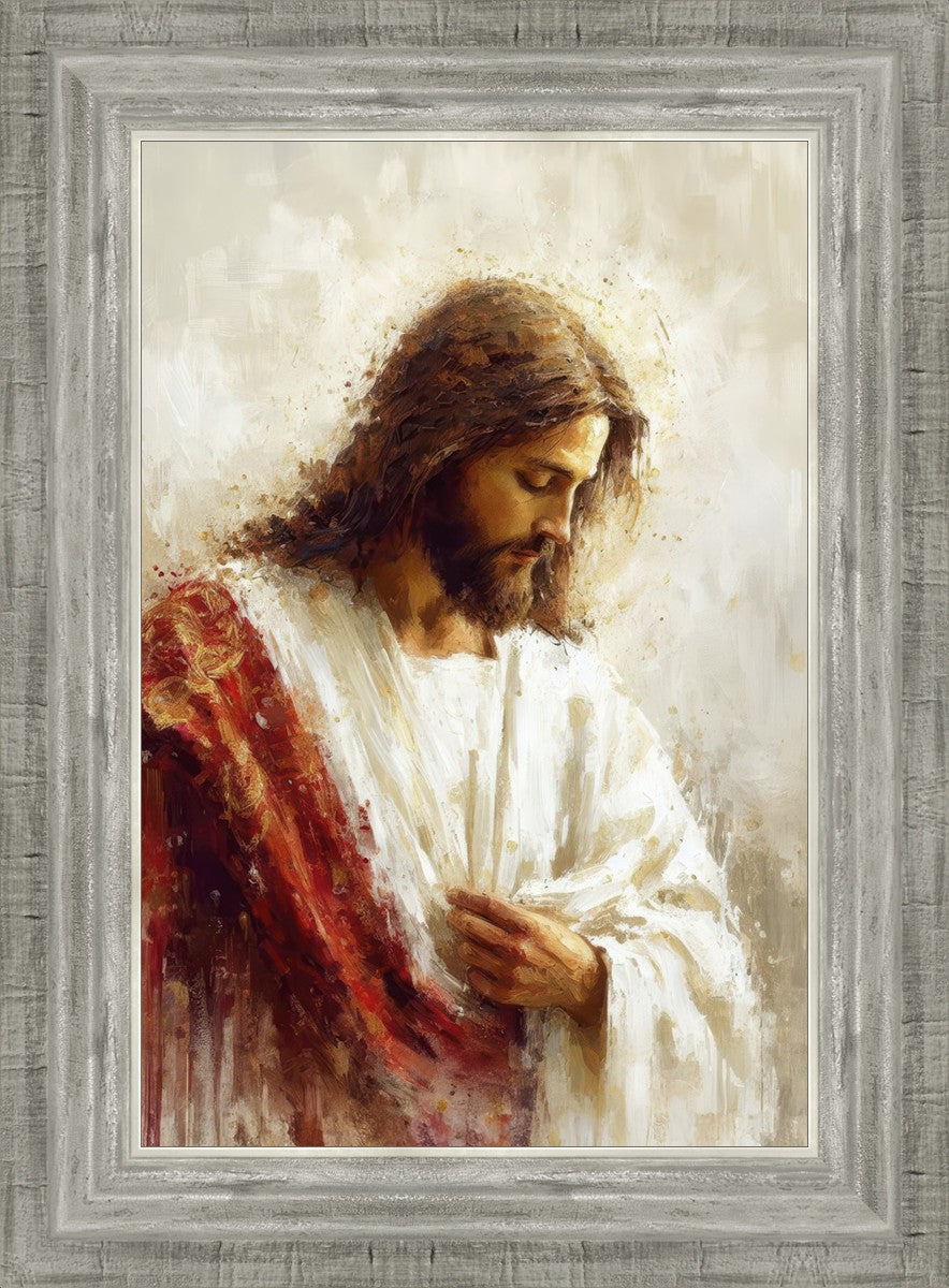 Jesus Christ in Red Robes - Religious Wall Art for Home & Church Decor - Perfect for Prayer Rooms, Sunday Schools & Christian Gifts