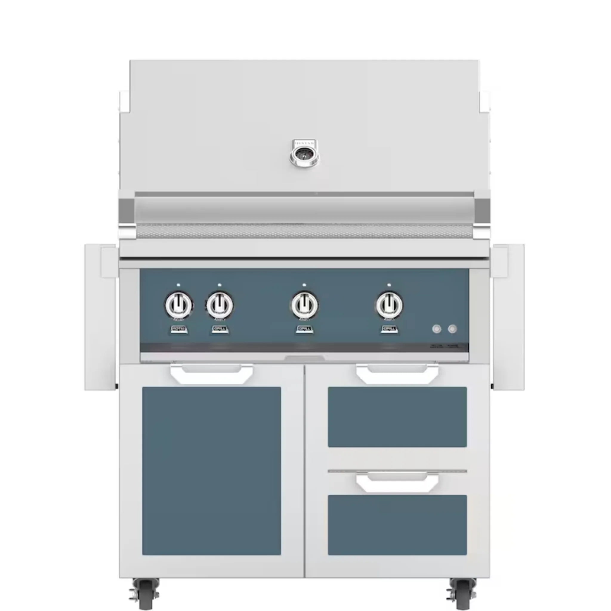 Hestan 36-Inch Freestanding Outdoor Gas Grill with Door & Double Storage Drawers - GBR36 GCR36 - Perfect for Backyard BBQs, Patio Cooking, and Outdoor Entertaining