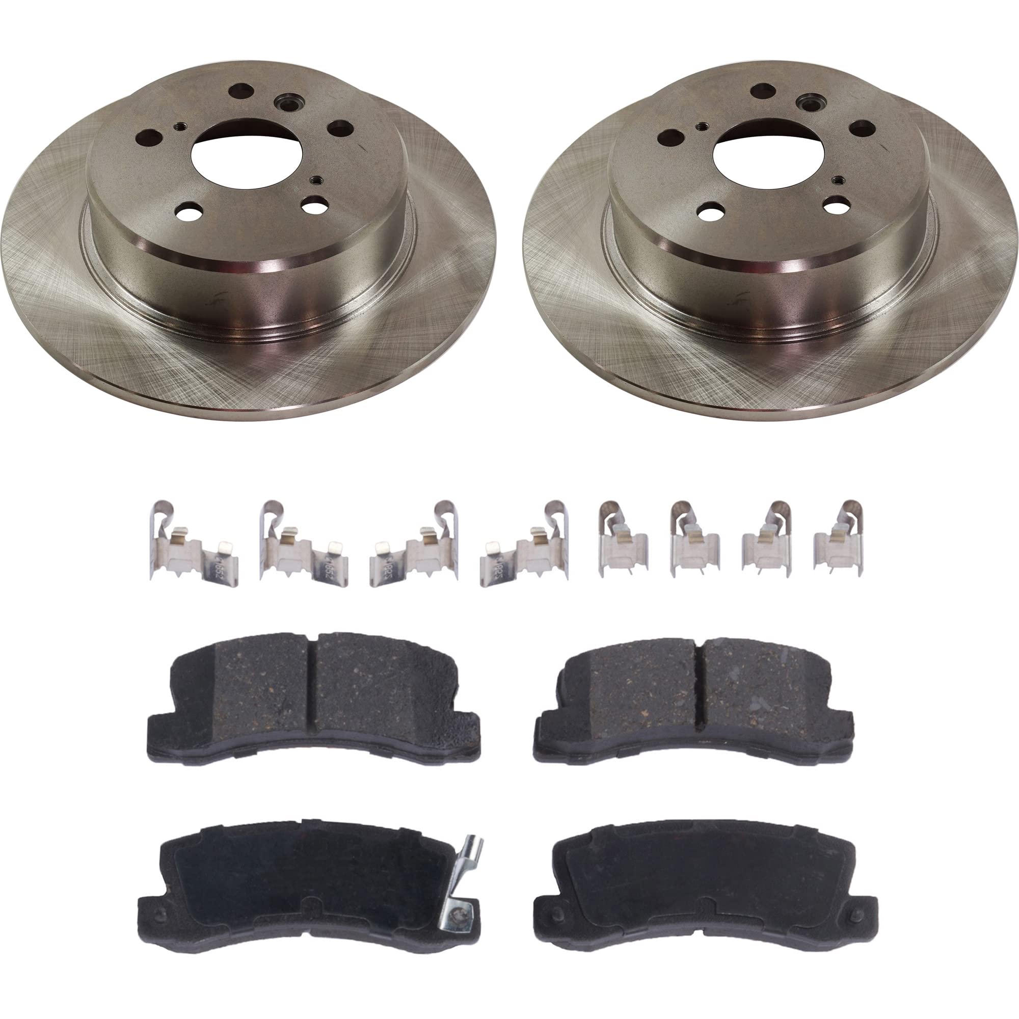 High-Performance Rear Brake Disc and Pad Kit for 1999-2003 Lexus RX300 - 5-Lug Ceramic Brake Pads & Cast Iron Rotors - 2-Wheel Set | Perfect for Daily Commuting, Highway Driving & Stop-and-Go Traffic
