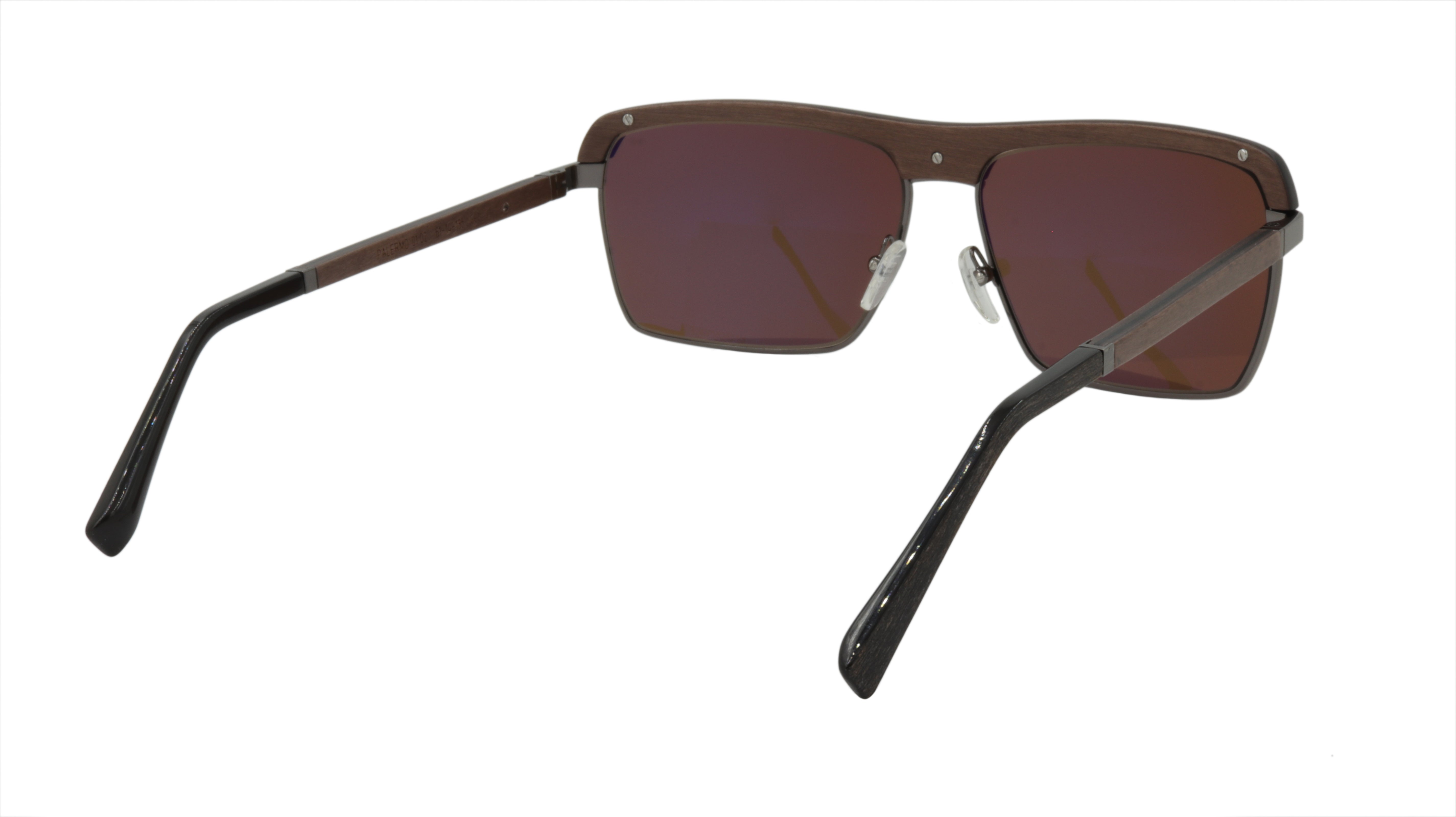 Premium GOLD & WOOD Sunglasses - Brown Wood & Gun Metal Black Frame - Stylish UV Protection Shades for Outdoor Activities & Fashion