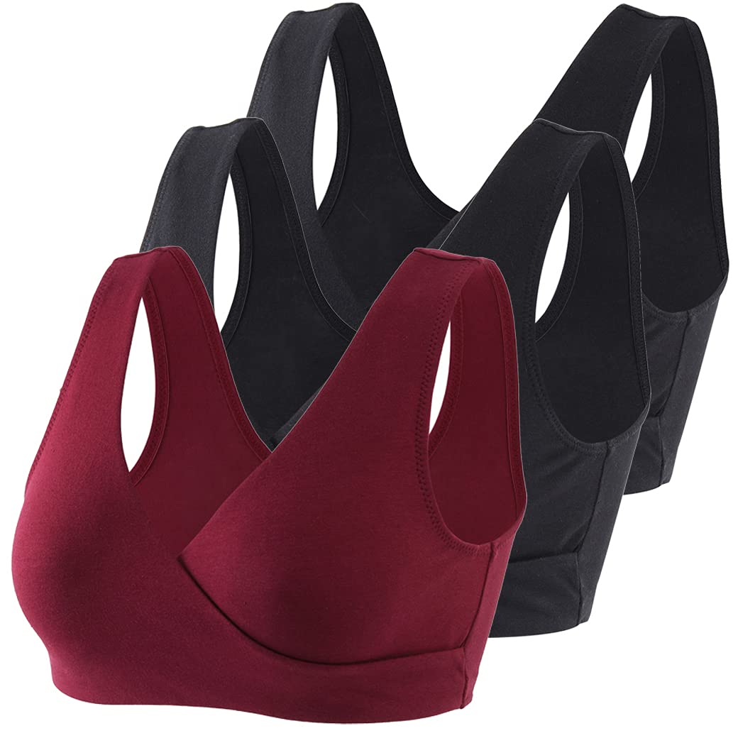 COLOMI Wireless Maternity Nursing Bra - Soft Cotton Breastfeeding Bra for Comfort & Sleep - Perfect for Nursing Moms at Home & Nighttime Feeding
