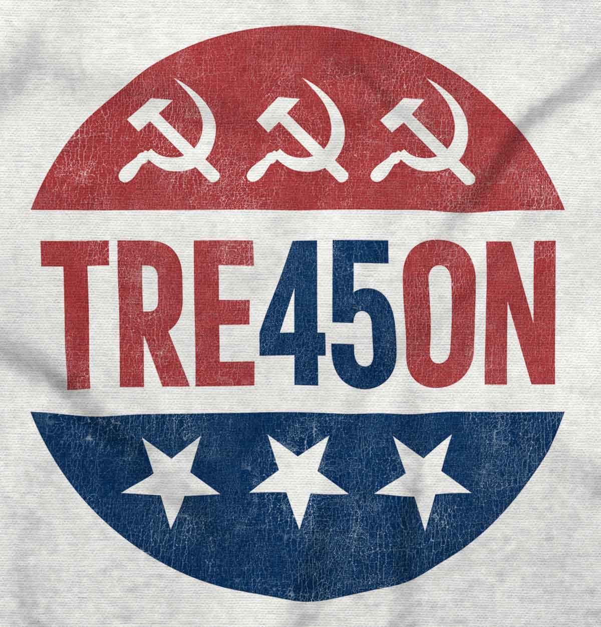 Brisco Brands Tre45on Treason 45th President Trump Graphic T-Shirt for Men & Women - Political Statement Tee for Trump Supporters, Rallies & Patriotic Events