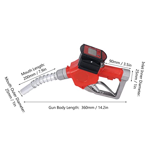 1in BSP Automatic Fueling Nozzle with Auto Shut Off - Aluminum Alloy Digital Meter for Gasoline/Diesel Fuel Transfer - Perfect for Gas Stations, Farms & Industrial Use