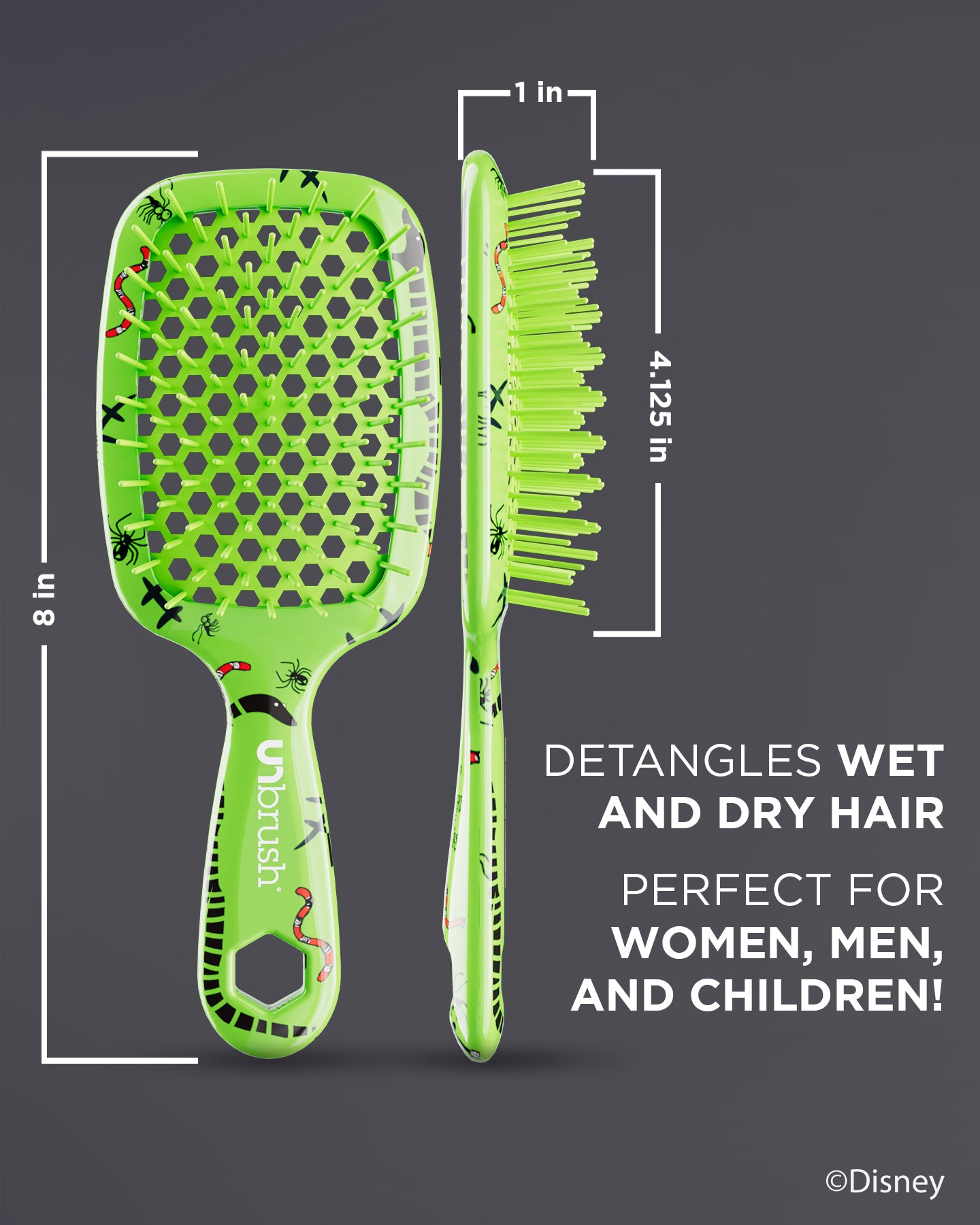 Disney The Nightmare Before Christmas Detangling Hair Brush - Oogie Boogie Style for Kids & Adults - Perfect for Tangled Hair & Styling at Home or Travel