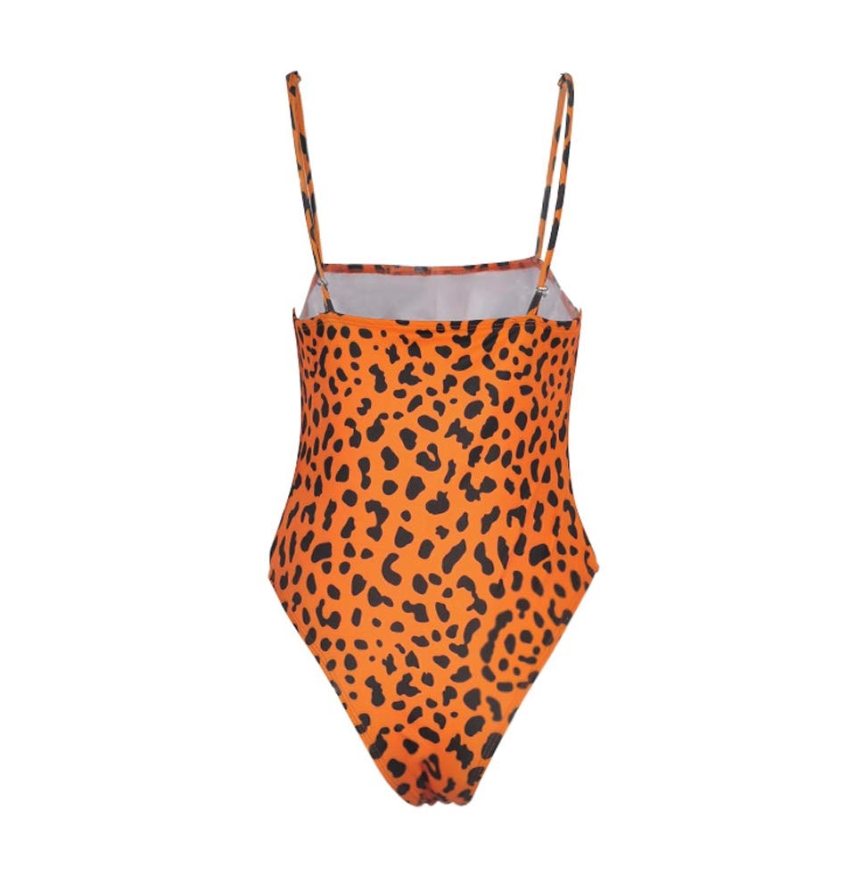 Lukitty Women's High Cut One Piece Swimsuit - Leopard Print Bathing Suit with Adjustable Straps | Beach Vacation, Pool Party, Summer Swimwear